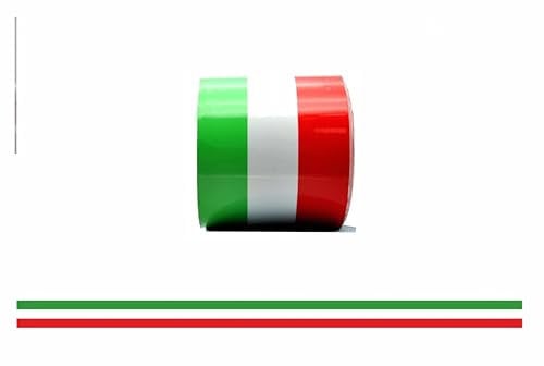 Generico Striscia Adesiva Tricolore Italiana per Auto, 150 cm x 1,5 cm, Verde Bianco Rosso Fascia Adesiva Bandiera Tricolore Banda Adesiva Italia