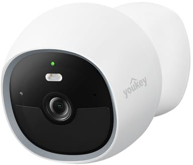 youkey S320 Magnetic Wire-Free Indoor/Outdoor Camera, Battery-Powered, 2.5K Wireless Security Cam, Dual Band WiFi 6, 8GB Internal Storage, Color Night Vision, AI Human Pet Alert, IP65, No Monthly Fees