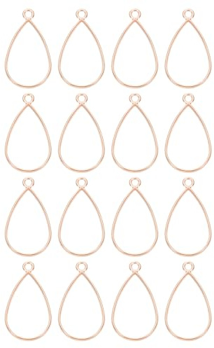 sourcing map Open Bezel, Resin Bezels Pendants Open Back Bezels Metal Hollow Frame Charm for DIY Resin Crafts Earrings
