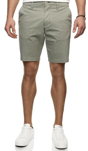 Indicode Herren INLubin Chino Shorts mit 4 Taschen | Twillshorts Herrenshorts Chinoshorts Freizeitshorts Männer Pewter, L