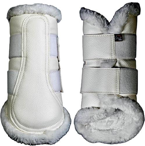 HKM Comfort Premium Fur Protection boots White/White Shetland pony