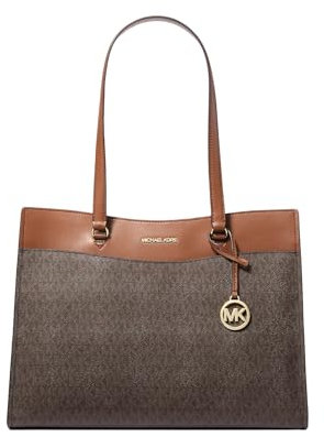 Michael Kors Jet Set Large Signature Logo Tote Bag Brown