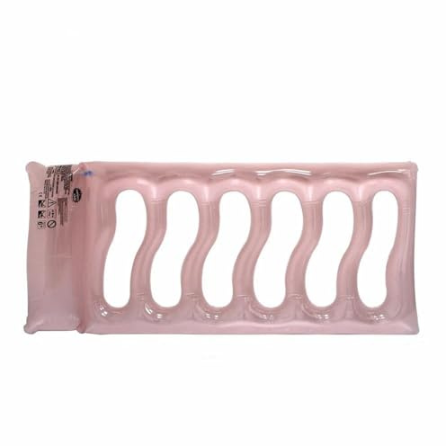 Inflatable Mesh Pool Lilo Adult Inflatable Floating Row Wave Transparent Chaise Thickened Water Bed Pool Hammock(Bean paste powder)