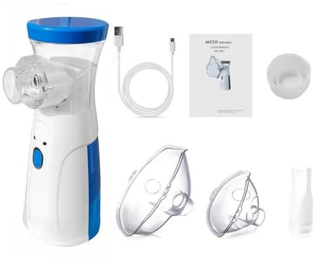 Atomizador de mano de micromalla – Atomizador portátil USB de mano para adultos y niños finos, niebla silenciosa, médico 3μm como <30dB