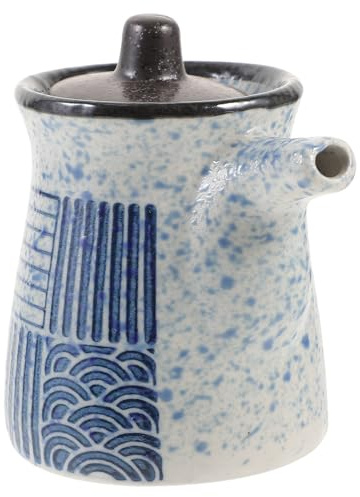 Generico Bottiglia Ceramica per Salsa di Soia e Aceto Stile Giapponese Dosatore Piccolo per Condimenti Liquidi Dispenser Olio Cucina in Ceramica Elegante e Riutilizzabile Regalo Pratico