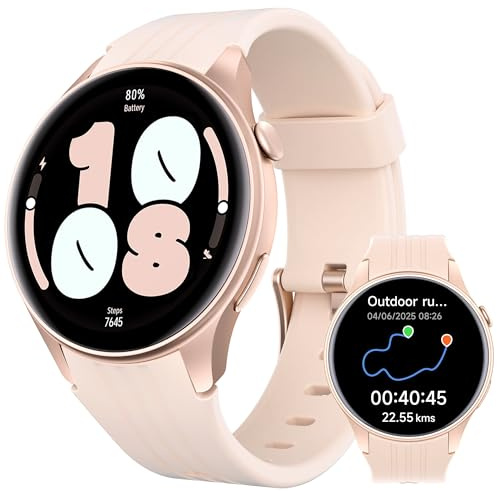 Parsonver Reloj Inteligente con GPS Integrado, Reloj de Fitness con Respuesta/Hacer Llamadas, Más de 100 Modos Deportivos, Frecuencia Cardíaca, Monitoreo del Sueño (Oro Rosa, 43 mm)