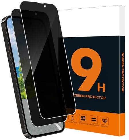 Carantee 2 Stück Schutzfolie für Panzerglas für iPhone 15 Pro Sichtschutzfolie, 9H Härte Bestnote Schutz Anti-Öl 15 Pro Blickschutz Schutzglas, 2.5D Hohe Empfindlichkeit Anti-Spy Privacy Schutzglas