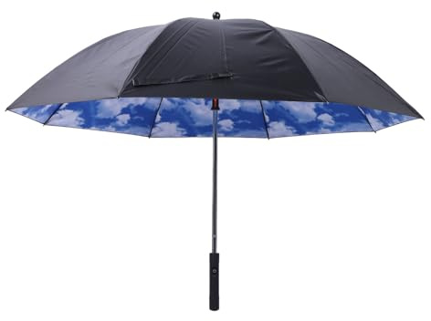 Baxnore Sombrilla con ventilador incorporado, 3000 mAh, ventilador de refrigeración portátil, plegable, recargable por USB, sombrilla para lluvia y sol para viajes al aire libre, c
