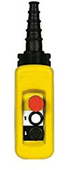 Schneider Electric Pendant control station, Harmony XAC, plastic, yellow, 2 push buttons with NO+NC, 1 emergency stop NC