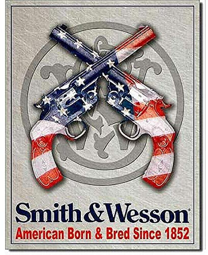Smith & Wesson American Born Metallschild 16 x 12 inch Dekorative Tafel