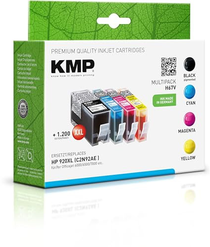 KMP Tintenpatrone passend für HP 920XL (C2N92AE) Multipack - H67V - für Officejet 6000 Wireless, 6500 A Plus, 7000 Special Edition... etc.