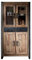 SIT-Möbel 9204-01 Vitrine Panama Shesham Natur mit schwerem Altmetall und Gebrauchsspuren, 90 x 40 x 180 cm, 4 Türen, 2 Schubladen