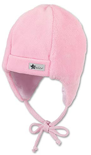 Sterntaler Baby-Mütze für Mädchen mit Ohrenklappen und Bindebändern, Alter: 1-2 Monate, Größe: 35, Rosa