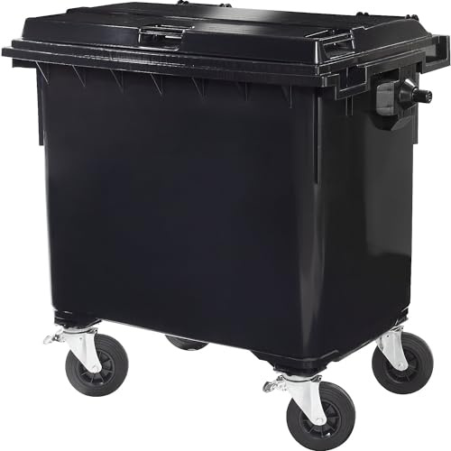 SSI Schäfer | Müllcontainer aus Kunststoff | DIN EN 840, Volumen 660 l, BxHxT 1360 x 1235 x 765 mm, anthrazit
