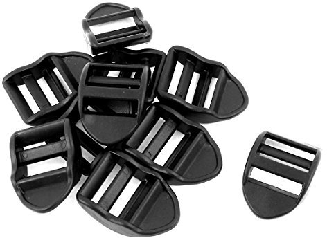 Sourcingmap Plastic Webbing Slider Buckles 20mm Strap Width 10 Pcs Black