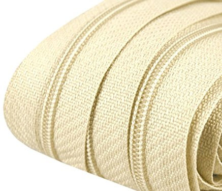 Schnoschi 2 m endlos Reißverschluss Creme 3mm Laufschiene + 5 Zipper