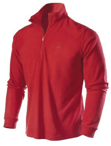 Medico Herren Ski Shirt, Fleece, Langarm, Reißverschluss(Weinrot, 50)