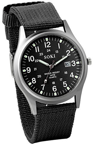 Avaner Herren Armbanduhr Analog Quarzwerk mit Nylon Armband und Kalender Leuchtzeiger Funktion Herrenuhr Casual für Men Männer