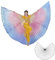 Wuchieal Bauchtänzerin Isis Wings Halloween Darstellende Angel Wings für Carnival Einschließlich Stöcke/Tasche (Regenbogen, One Size)