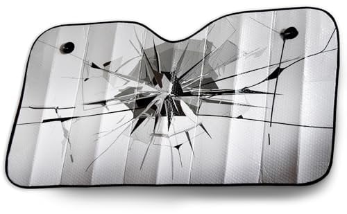 OK Cars AZ-SAA-047 Auto Sonnenschutz Frontscheibe, Sonnenblende für die Windschutzscheibe, Frontscheibenabdeckung mit MotivGlas, Maße: 130x70cm