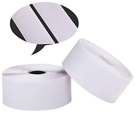 Bande auto-adhésive double face avec crochet et boucle pour accrocher des photos et des outils, fixation sans percer de 12,6 m, blanc