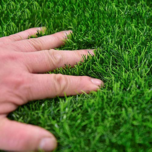 Kunstrasen Synthetische Rasen, for Hunde Turf Rasenteppich mit Entwässerungsbohrungen Gummischutzträger Klingen Höhe 2cm Landschaft (Size : 79x157in)