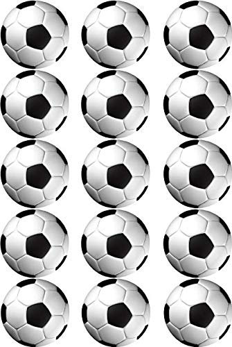 Essbarer Torten- & Muffinaufleger Fußball / 15 Stück 5cm Ø