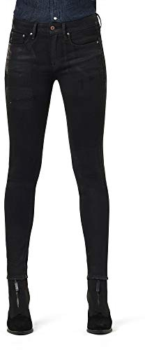 G-STAR RAW Damen 3301 Mid Skinny Jeans, Schwarz (Black Radiant Cobler Restored D05889-B472-B997), 25W / 30L