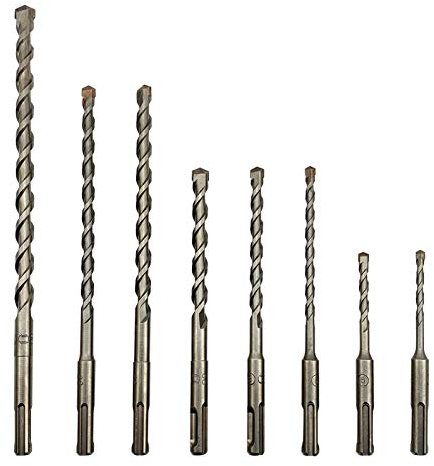 NORTOOLS Rotary Hammer Drill Bit Sets 8 PCS SDS Plus Drill Tungsten Carbide Tip with PGM Mark Power Tools for Masonry Concrete Granite 5-12mm