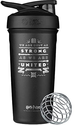 BlenderBottle Strada Shaker Cup Insulated Stainless Steel Water Bottle with Wire Whisk, 24-Ounce, Dumbledore's Army