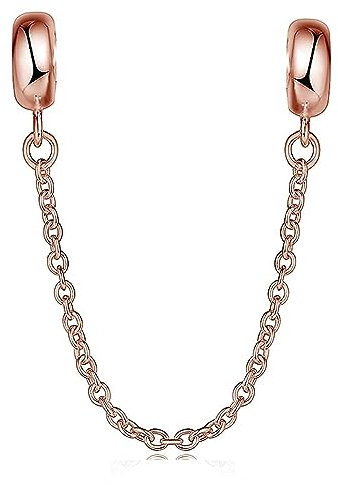 Espaceur Charms Chaîne de sécurité en argent sterling 925 pour bracelets européens (or rose-010)
