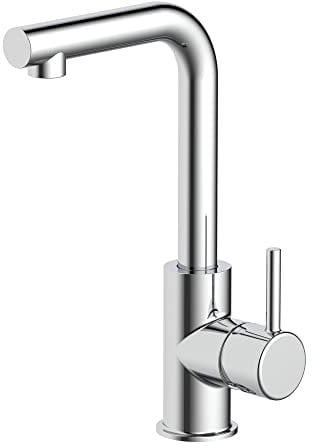 Lenz Badarmatur HOKU in chrom – hochwertige und markante Waschtischarmatur mit Wassersparkfunktion – schnelle Montage und einfache Reinigung – 46011802