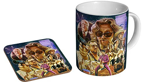 The Big Lebowski Artwork Kaffeetasse mit Untersetzer, Keramik, Geschenkset