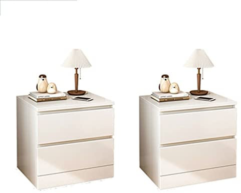 TOMYEUS Nacht Tisch 1pc weißer Nachttisch Modern Hotel Miete Lagerschrank Home Schlafzimmer Schrank mit Doppelschubladendesign Nachtischschränke