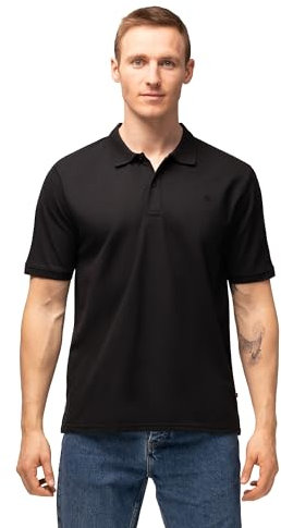 DANISH ENDURANCE Maglietta Polo Uomo Manica Corta in Cotone Biologico Premium, 1 o 2 Paia, Nero, L