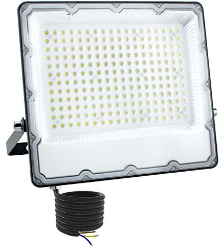 CREATESTAR LED Strahler Außen 200W, 20000LM Superhell LED Fluter ohne Stecker,6500K Kaltweiß Led Flutlicht IP66 Wasserdicht Aussenstrahler für Hinterhof,Garten,Garage,Flur
