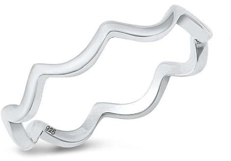 Sterling Silber 925 Wavy Ring