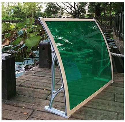 ACiyD Türvordach, Fenstermarkise, Außenterrasse, Veranda, Regenschutz, Dachterrasse, UV-beständig, Halterung aus Aluminiumlegierung (Color : Green, Size : 80x100cm) (Green 120x100cm)