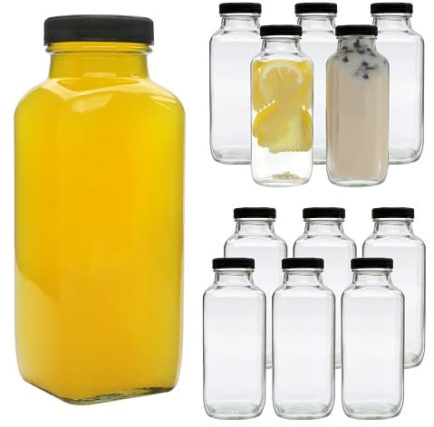 Accguan 16oz Reusable Water Bottles,Vintage Water Bottles for Juicing,Hot Sauce,Kombucha,Ginger Jar,Potion,Oil,Milk Bottles,Whiskey,Portable Travel Bottle,Smoothies Bottles(12pack)