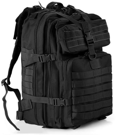 aiGear 45L Taktischer Rucksack/Militär Rucksack | Wasserdichter Große Kapazität | für Männer Frauen Outdoor Sport Trekking Wandern Reise Camping (Schwarz)