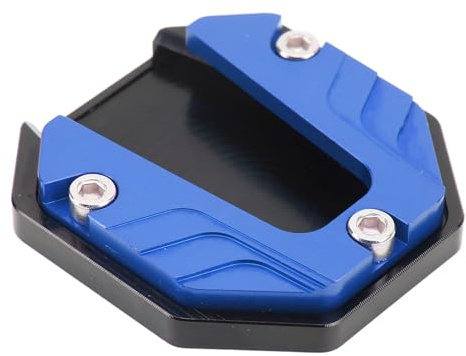 Motorrad Seitenständer Fuß-Verbreiterung Ständer Platte Pad Hohe Festigkeit Kickstand Pad Platte Unterstützung Accessory Motorrad Unterstützung Stützplatte (Blau)