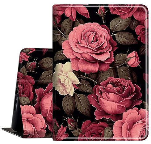 BVDIKMI Case for Microsoft Surface Pro 7/6/5/4/3 12.3 Inch Tablet, Slim Stand PU Leather Cover with Auto Sleep Wake, Pink Rose