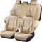 Coverado Sitzbezüge Vorne und Hinten 5 Stück, Wasserdichtes Leder Auto Sitzschutz Komplettset, Universal Fit für die meisten Limousinen SUV Pick-up Truck, Beige