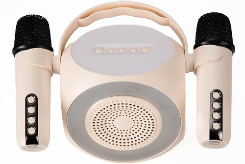 Celly, Speaker Wireless con Due Microfoni e Luci RGB, Microfono Bluetooth con Conessione Fino a 10 Metri, Uscita da 5W per un Suono Chiaro e Potente,per Cantare e Riprodurre Musica allo Stesso Tempo