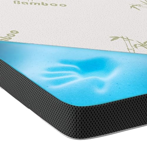 MKS.® Gel Topper 160x200 cm, H3 Matratzentopper mit 7 cm Gel-Memory-Schaum, KomfortKissen Matratzenauflage mit 3D-Luftstrom, Viskoelastische Matratzenauflagen mit abnehmbarem Bambusbezug