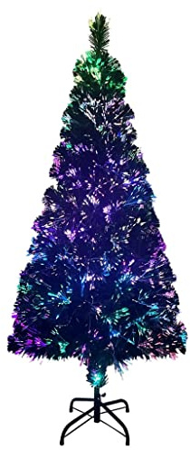 FIRBNUS Árbol de Navidad Artificiall y Aoporte Verde Fibra óptica 210 cm Reutilizable Moderno Adorno Navideño en Interior Exterior Patio Jardín Decoración Realista de Vacaciones Navideñas
