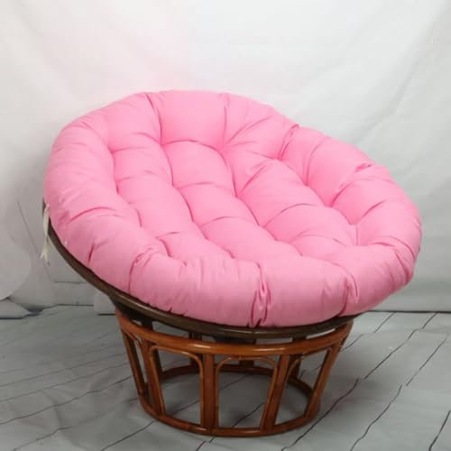 Bettschlange Hängesessel Kissen,Papasansessel Kissen,Lesesessel Rund, Gartensessel Sitzkissen,Papasan Hängesessel Kissen(Stühle Nicht Enthalten),Rosa,130x130cm