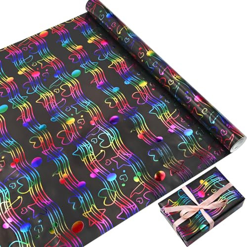 Geschenkpapierrolle, 43 cm x 9 m, recycelbares Geschenkpapier für Geburtstag, Hochzeit, Valentinstag, Muttertag, Geschenkverpackung, Party-Dekoration
