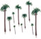 10 Stück Modell Kokospalmen, Modell Palmen, Palm Baum Modell, Modell Mini Landschaft Palme, Kunststoff Kokospalmen, Mini Modell Palmen, Für Modellbahn Eisenbahn Architektur Diorama Diy Landschaft