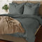 Pizuna Coton Luxueux Ensemble de Housses de Couette 140x200 cm 1 Personne Gris Fonce, Tissu de Satin de Coton à 800 Fils au Pouce carré Housse de Couette Respirante avec Fermeture à Boutons